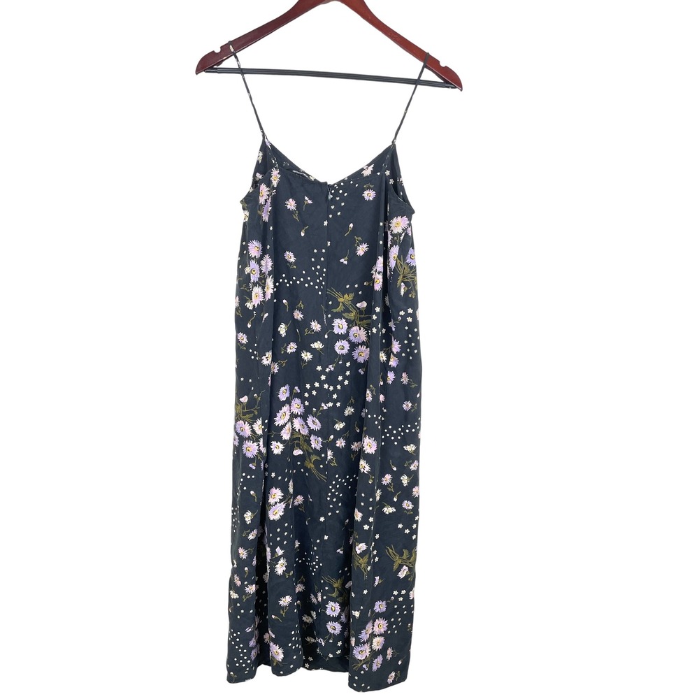 Y2k 90s Womens Dress Sz 2 %100 Silk Slip Cottage Fairy Midi Floral Boho Dainty - Picture 8 of 10